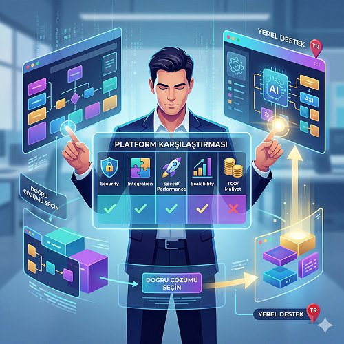low-code platform karşılaştırma, kurumsal low-code, platform seçimi kriterleri, low-code özellikleri, hangi low-code platform, low-code platformları değerlendirme, low-code platformları